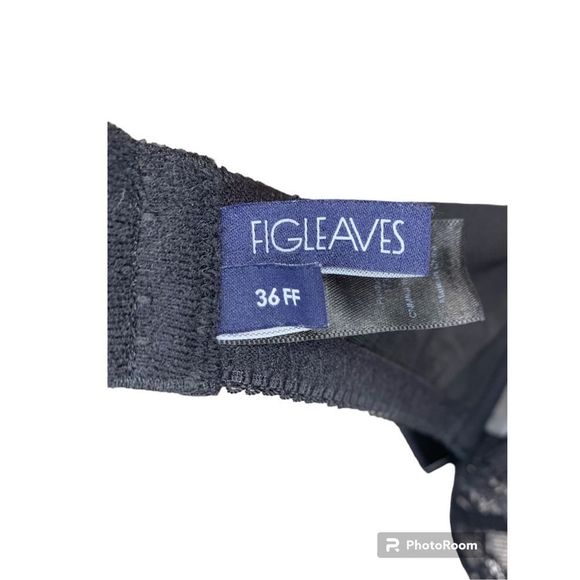 Womens Black Bra Figleaves Juliette Underwired Balconette Lace Black/Shell - Picture 5 of 6